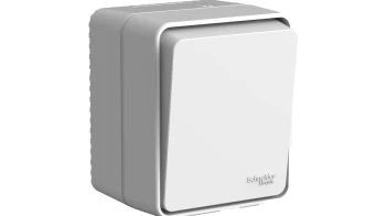 Выключатель 1-клавишный; кнопочный IP44, Серый, серия Atlas Design Profi54, Systeme Electric