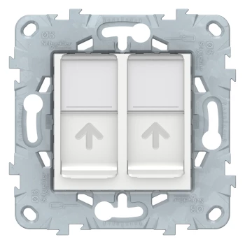 Розетка компьютерная 2-ая кат.6, RJ-45 (интернет), Белый, серия Unica New, Schneider Electric