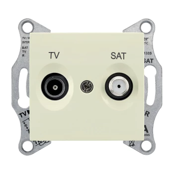 Розетка телевизионная оконечная ТV-SAT, Бежевый, серия Sedna, Schneider Electric